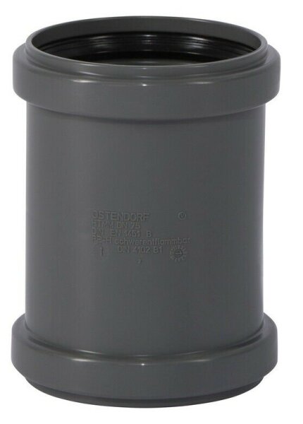 Ostendorf HTsafe HT Rohr Abflussrohr Abwasserrohr Bogen Abzweig Muffe HT Safe Doppelmuffe DN 90