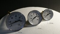 Bimetall Zeigerthermometer TauchlängeThermometer 0 bis 120°C + Tauchhülse Heizung