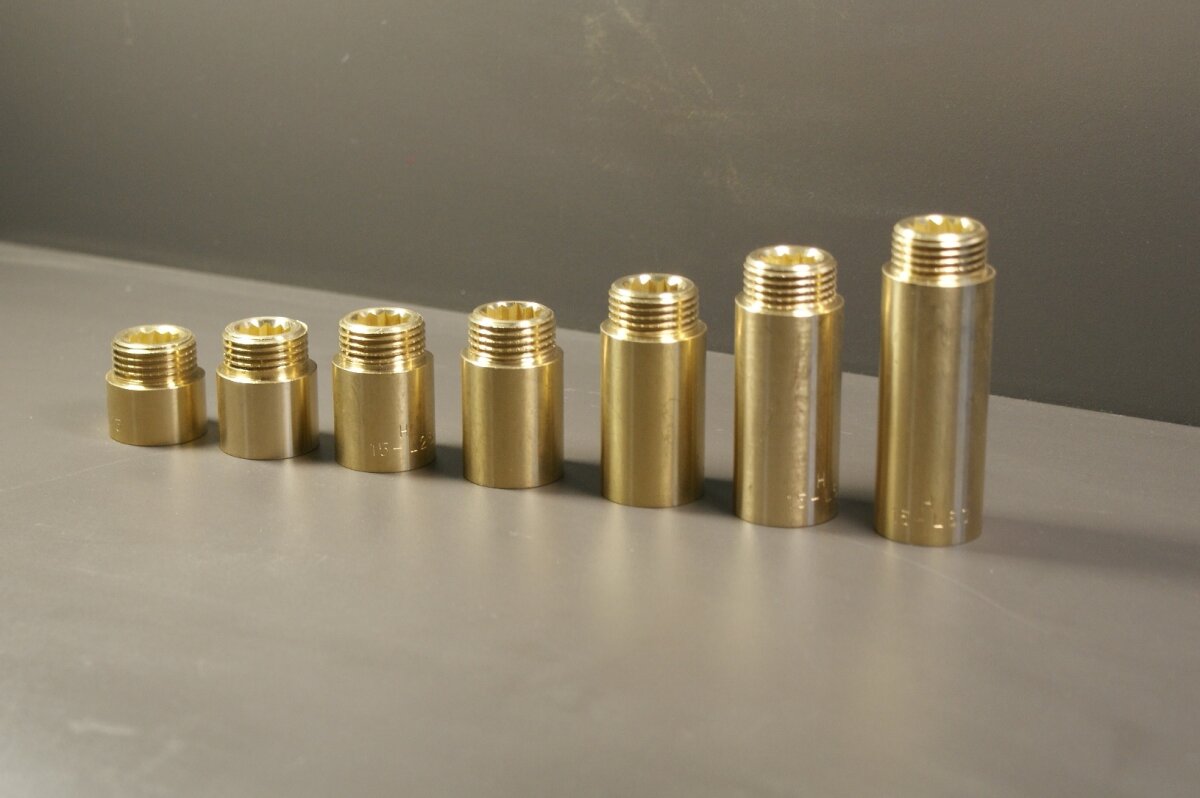 HAHNVERLÄNGERUNG 1/2 MESSING Zoll Gewindefitting anschluss verlängeru